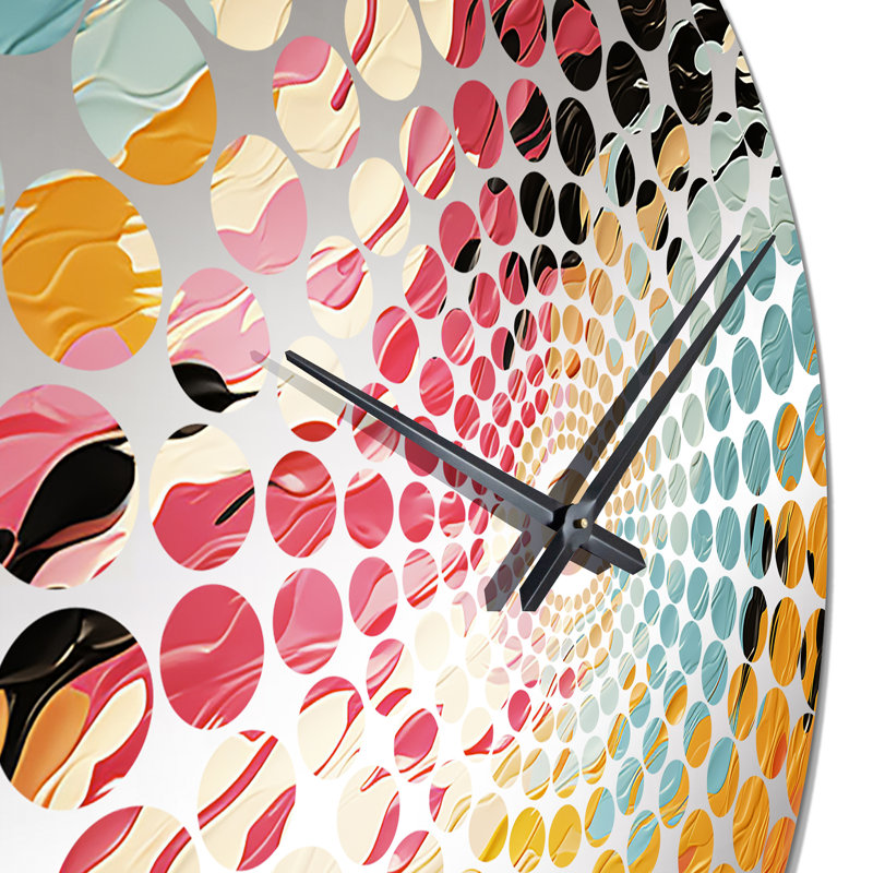 Multicolor Feather Fury - Abstract Wall Clock, Small
