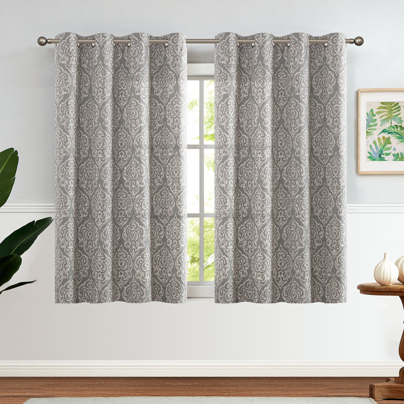 Daryan Room Darkening Curtain Panel Pair, 52" W x 95" L, Gray