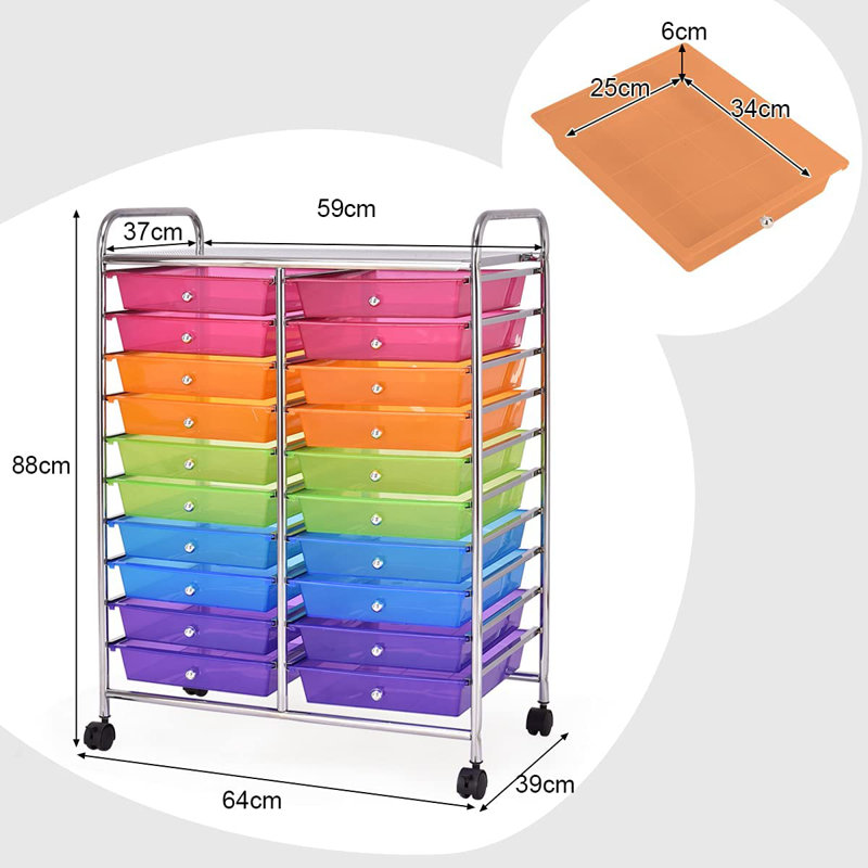 Portwood 64cm Wide 10 -Drawer Mobile File Cabinet