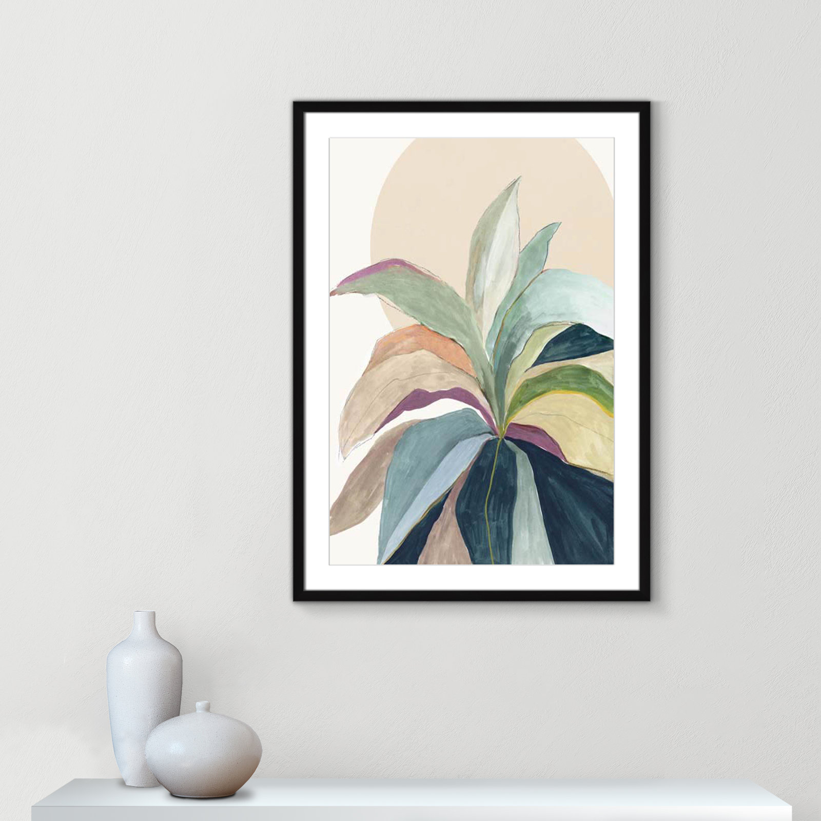 Sherbrooke Sunny Bright Leaves II by Asia Jensen Print, 35.5" H x 25.5" W x 1.25" D, Yes, Black Single Picture Frame