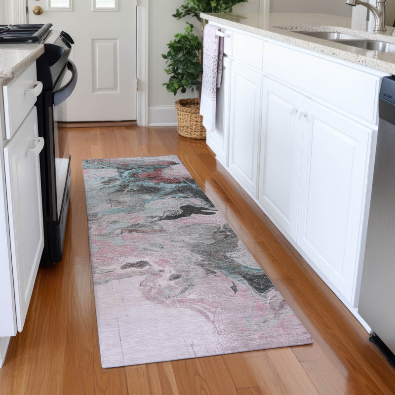 Premium Machine Washable Mehara AMF1688 Abstract Rug, Runner 2'3" x 7'6"