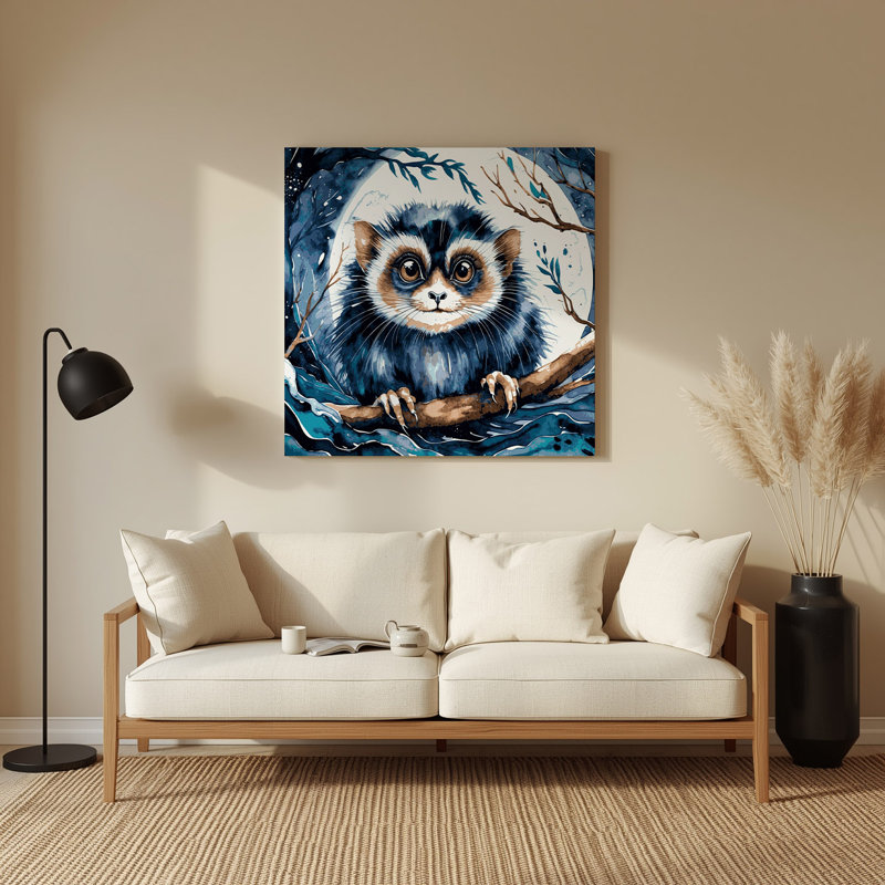 Faune, art mural bleu Loris, H 12 po x l 12 po