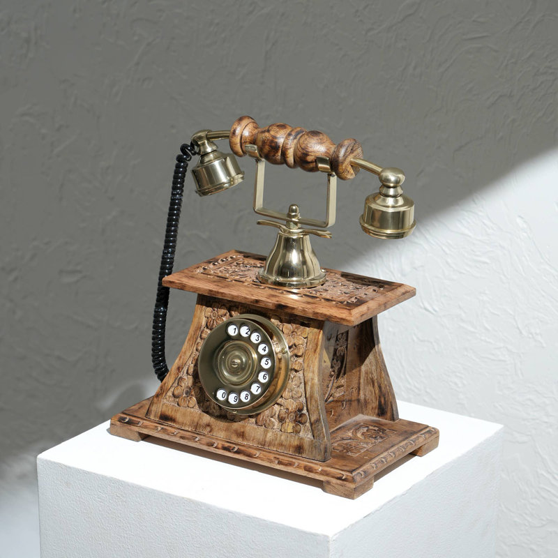 Téléphone décoratif décoratif | Objet de table | 9,5 po x 6 po x 9,7 po