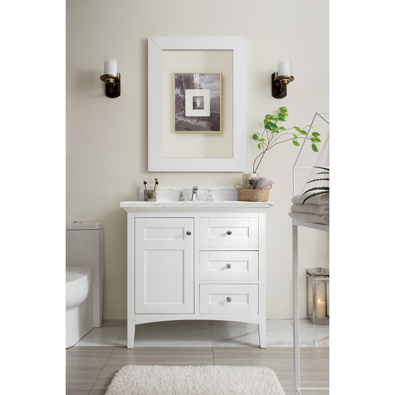 Palisades 36'' W Single Vanity, Bright White, Ethereal Noctis