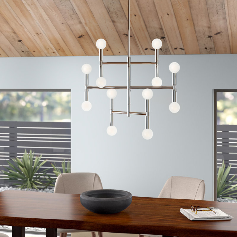 Lustre spoutnik 12 lumières Archle Annell, H 13 po x l 20,8 po x P 4,5 po, Bronze