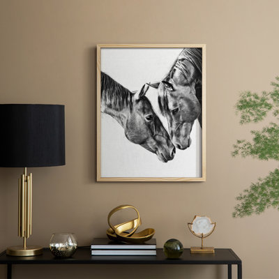 «Equine Portrait VI», reproduction encadrée - bois massif