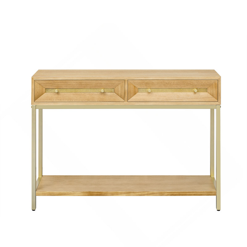 Zephira Console Table With 2 Drawers, Natural