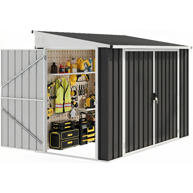 Remise de rangement en métal l 6,3 pi x P 3,7 pi