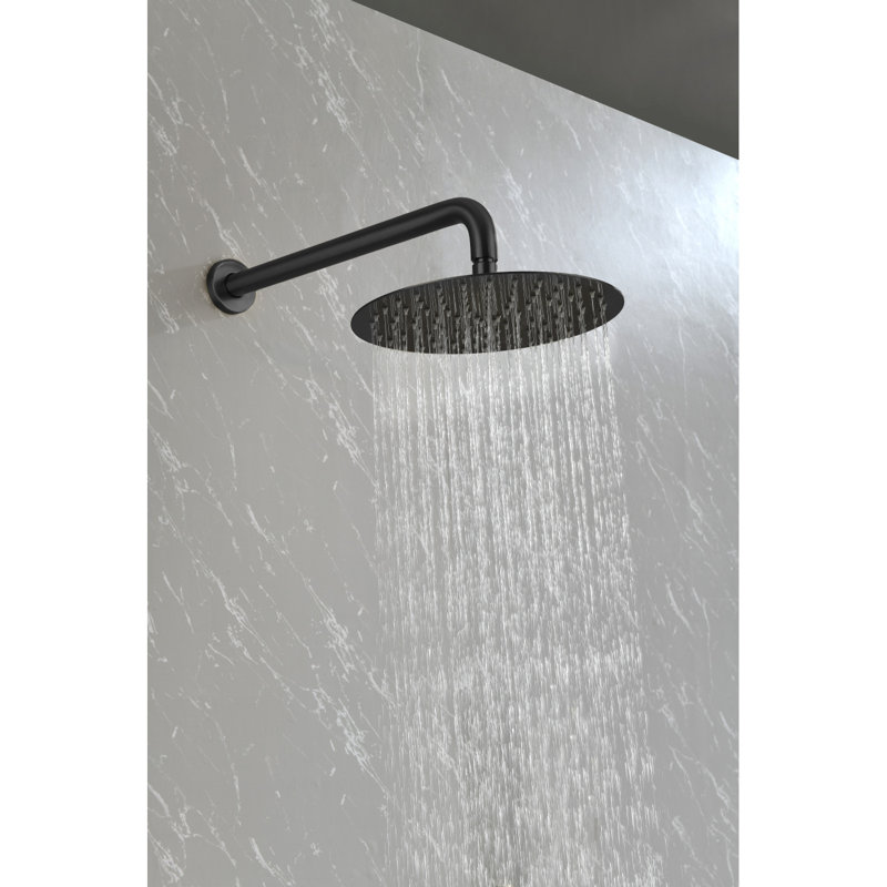 Shower System, Wall Mounted Shower Faucet Set For Bathroom With High Pressure 10" Stainless Steel Rain Shower Head Handheld Shower Set, 2 Way Pressure Balance Shower Valve Kit, Matte Black
