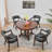 Elani Bankers Swivel Tufted Dining Chairs with Casters and Arms-1480359264-1480359255