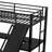 Black Metal Twin Over Full L-shaped Bunk Bed With Loft Bed And Usb With Slide-1677260417