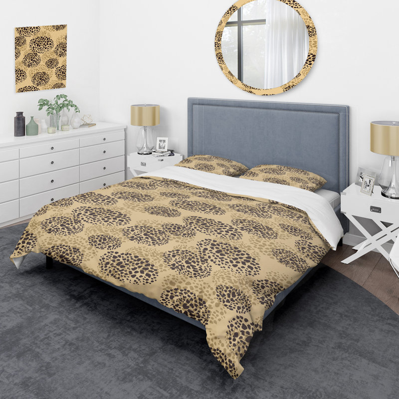 Ensemble de housse de couette en microfibre beige / noir 2 pièces
