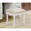 Ensemble de meuble-lavabo 1 pièce blanc avec tabouret et 3 tiroirs de rangement avec miroir