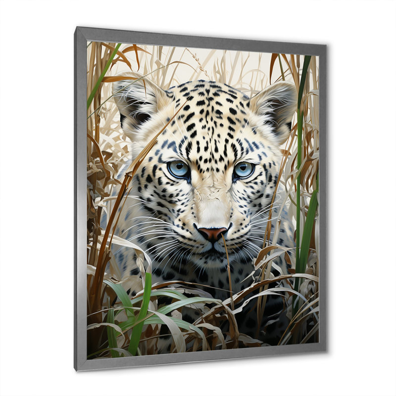 Delisio, Afrique, Léopards furtifs, sur toile, H 40 po x l 30 po x P 1,5 po, Cadre photo argenté