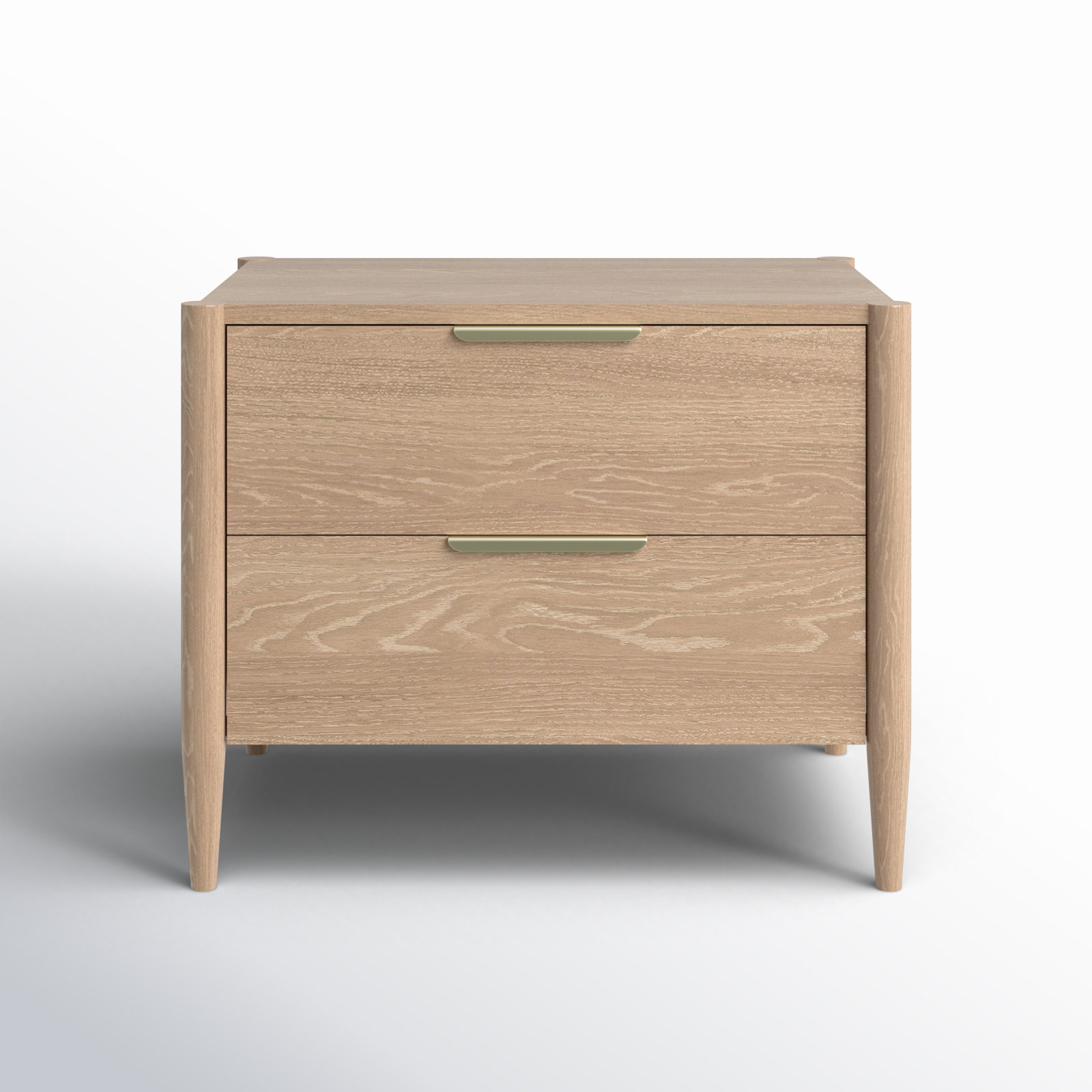 Reece 30" 2 Drawer Wood Nightstand, Natural