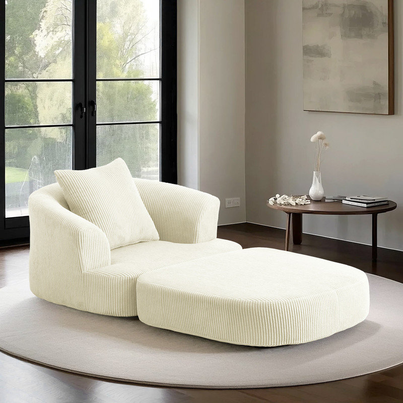 Canapé-lit convertible pliant avec coussin, Beige