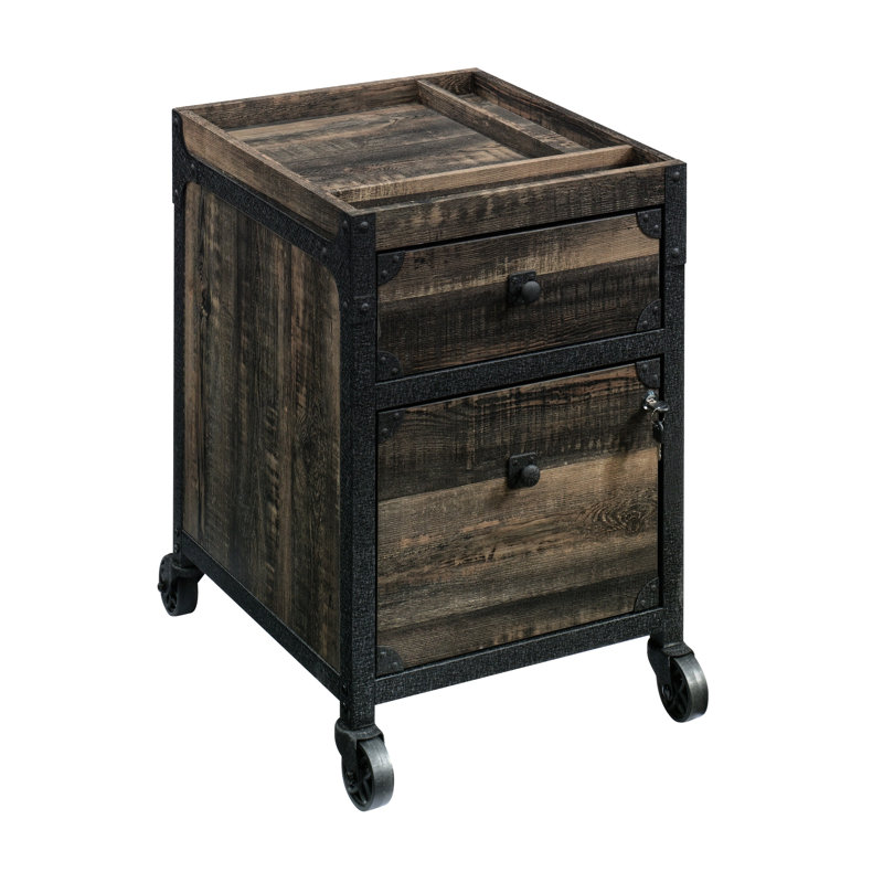 Caisson à dossiers brun avec une grande pièce pour documents, un tiroir verrouillable et un roulement doux, convient pour une installation rapide dans les petits espaces, les roues coulissantes faciles, les zones