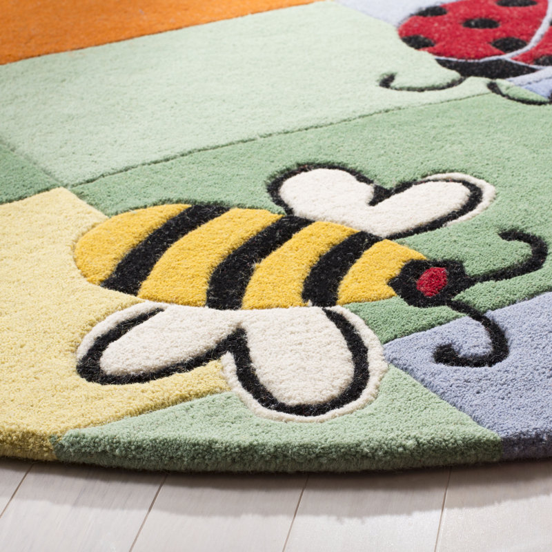 Claro Hand Tufted Indian Wool Rug, Round 4'