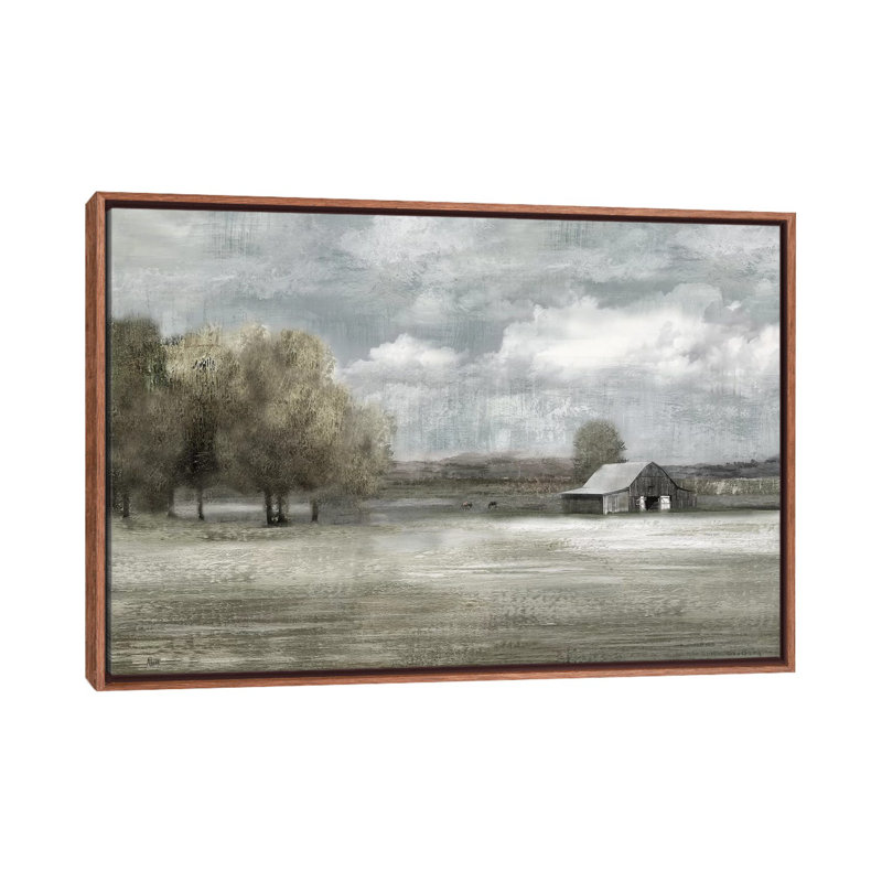" Country Quiet " by Nan, Classic Brown Framed, 26" H x 40" W x 1.5" D