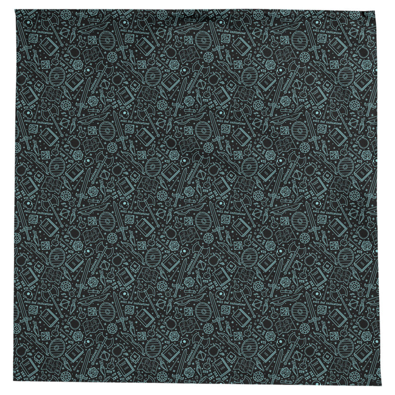 Leffel RPG Pattern Tablecloth, Black/Teal