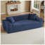 Canapé 3 places sans ossature apparente, design moderne « nuage » avec support à ressorts ensachés, aucun assemblage requis, revêtement en mousse bleue pour salon et appartement