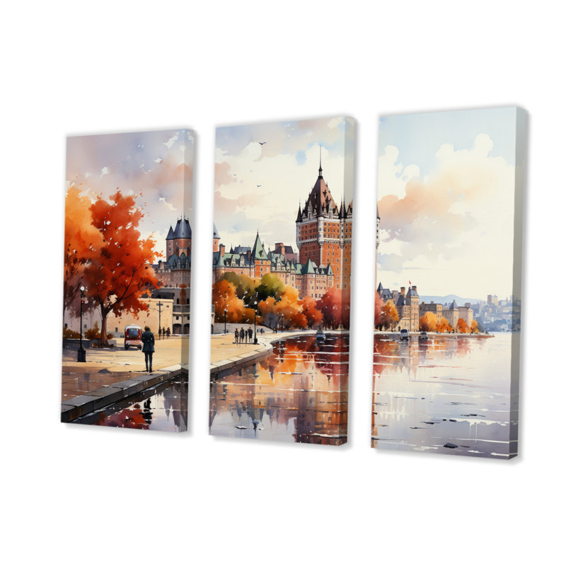 «French Beauty III» sur toile, 3 pièces, Québec, H 28 po x l 36 po x P 1 po