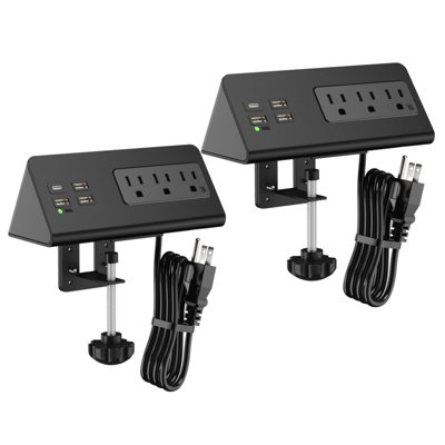 Power charging station with USB-C port and AC outlet one set 2pcs