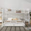 Lit superposé simple en L en forme de L au dessus d'un lit double, blanc-1825453517