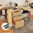 53" L-shaped Executive Desk with File Cabinet