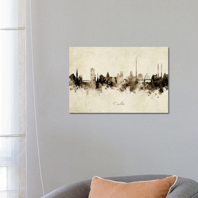 Dublin Ireland Skyline by Michael Tompsett - Wrapped Canvas Print