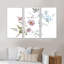 «Blue and Pink Wildflowers I», ensemble d'art mural sur toile encadré traditionnel de 3-738536476-738536464