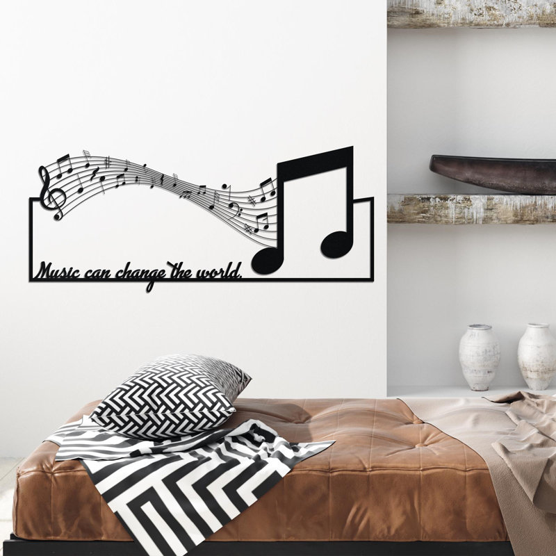 Music Can Change The World Metal Wall Art, Inspirational Quote Sign, Music Notes Decor, Musician Gift, Home Studio Art, Music Room Decor