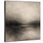 Très grande reproduction d'art sur toile - Moody Minimal Lake Horizon, paysage neutre et doux pour la chambre à coucher ou le bureau - «Assemblage requis du cadre (cadre non fini)»-124792050