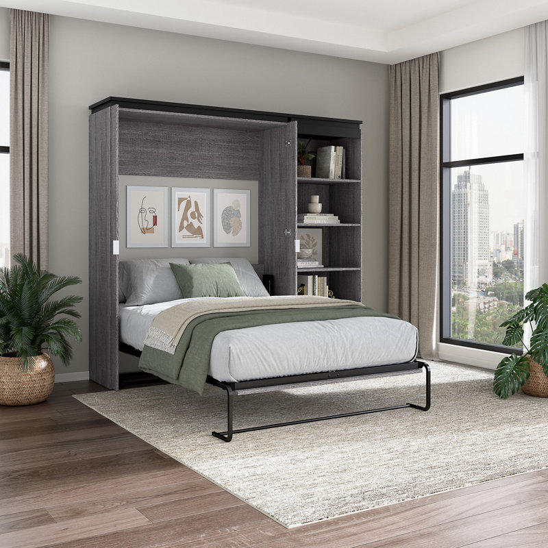 Dallanara Storage Murphy Bed, Bark Gray
