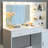 White Vanity Desk With Mirror And Lights, 46.4In Bedroom Dressing Table 2 Big Drawers & Large Vertical Organizer, 3 Level Dresser, Lighting Modes Adjustable Brightness For-1084281119