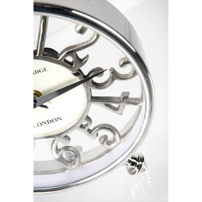 Metal Mechanical Tabletop Clock in Silver