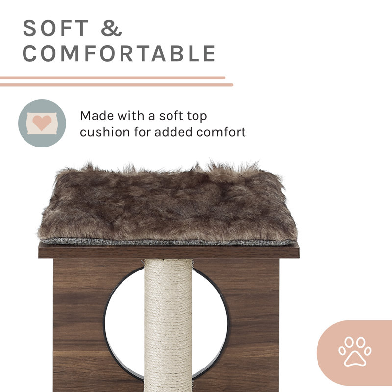 Sheree 50" Dark Brown Modern Cat Tree with Sisal Posts