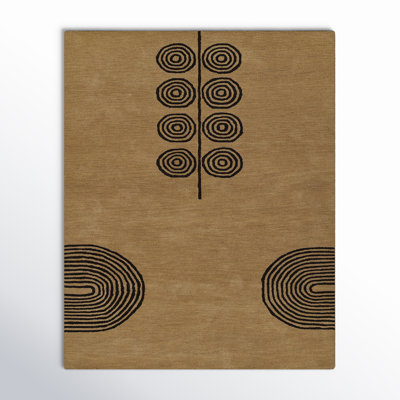 Yasi Beige Hand-Tufted Geometric Wool Rug