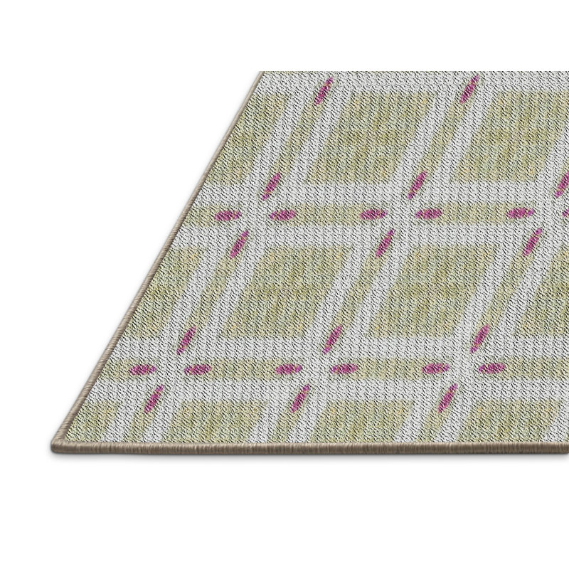 Tapis rose/zone grise à motifs, Rectangle 3 pi x 5 pi