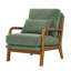 Chaise longue d'appoint à structure en bois massif avec accoudoirs en bois Classic Aesthetic Design-130376499