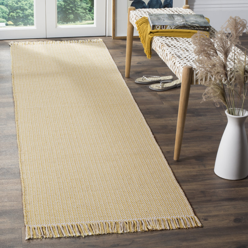 Cayman Hand Woven Cotton Striped Rug, Runner 2'3" x 10'