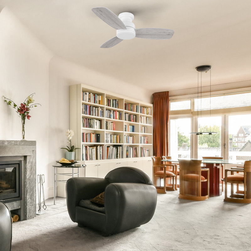 Ventilateur de plafond encastré à moteur à courant continu de 44 po sans lumière, télécommande