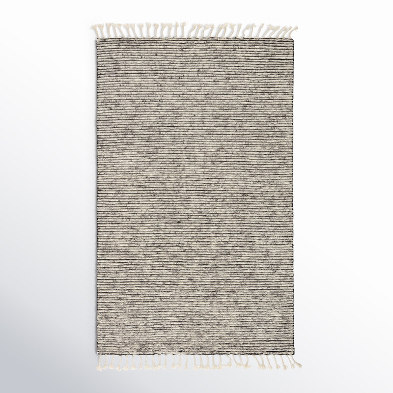 Shea Stripe Hand-Knotted Gray Area Rug, Runner 3' x 12'