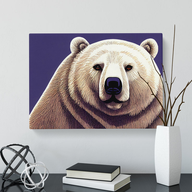 Graceful Polar Bear - Wrapped Canvas, 50cm H x 76cm W x 3cm D