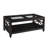 Wexford Collection 45.5'' Glass Top Coffee Table with Storage Shelf, Transitional Wood Coffee Table with X-Side Accents for Living Room-365078140