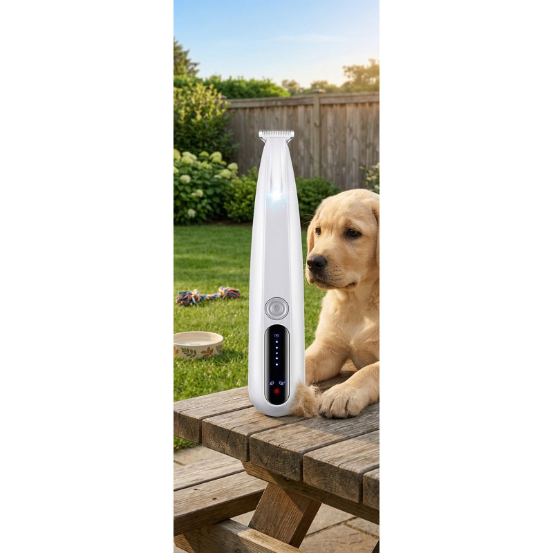 Nouveau tondeuse pour animaux 2026 avec éclairage à DEL, étanche IP68, moteur à deux vitesses, faible bruit, rechargeable USB pour la patte, l'oreille, le visage, les fesses et les sourires