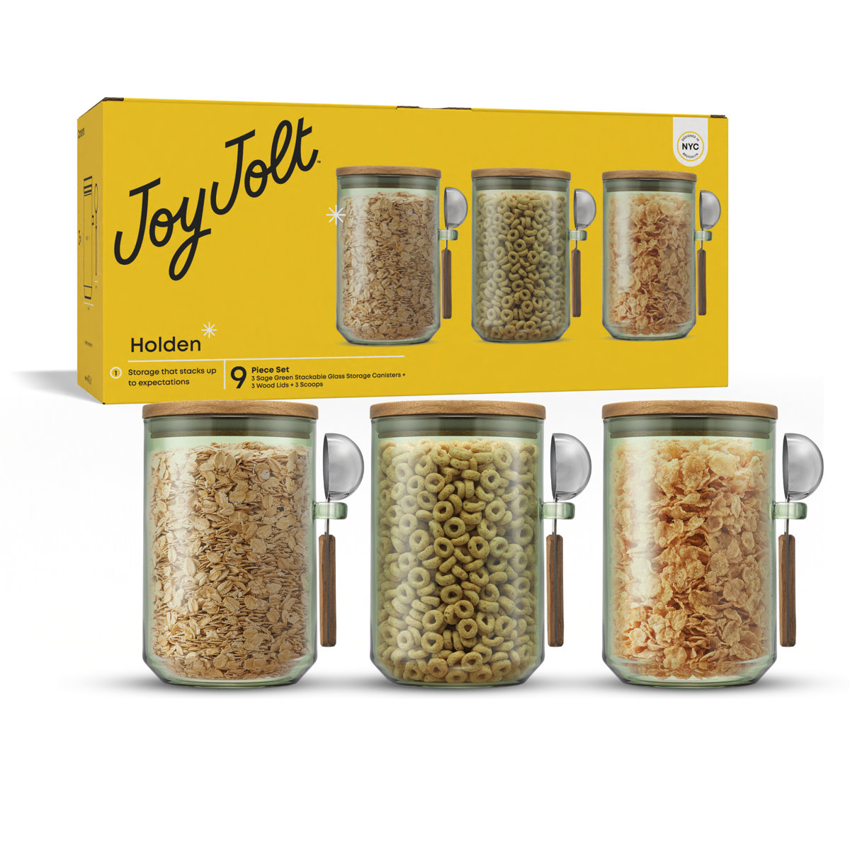 JoyJolt Holden Glass Storage Canister - Thumbnail 3