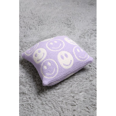 Mini Happy Faces Pattern Luxury Soft Cushion Cover - LAVENDER