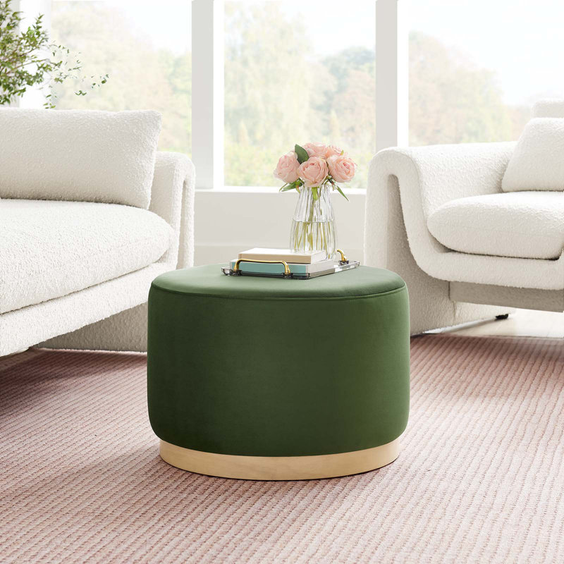 Repose-pieds rembourré Modway Tilden, Velours vert mousse