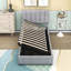 Twin Upholstered Platform Bed with Hydraulic Storage System, Vertical Stripe Headboard-524793704